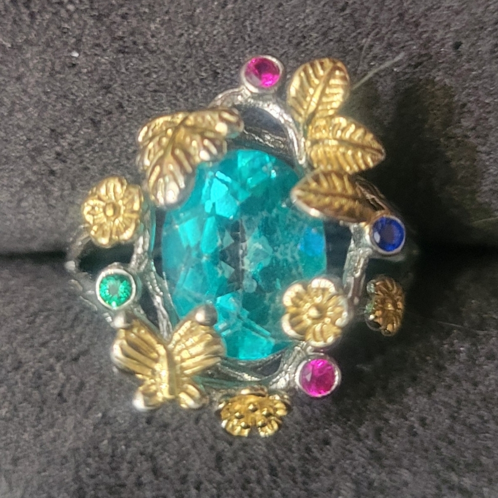 Vintage Italian Solid Sterling S925 Silver Pariba Ring